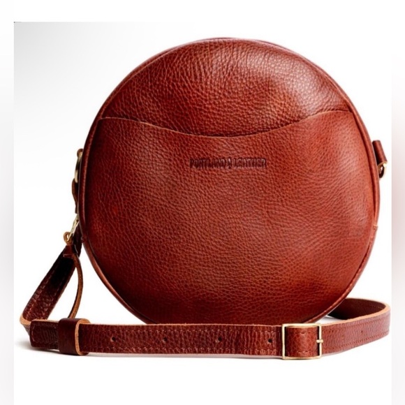Portland Leather Handbags - Portland Leather Goods Large Circle Crossbody Bag for Women Nutmeg